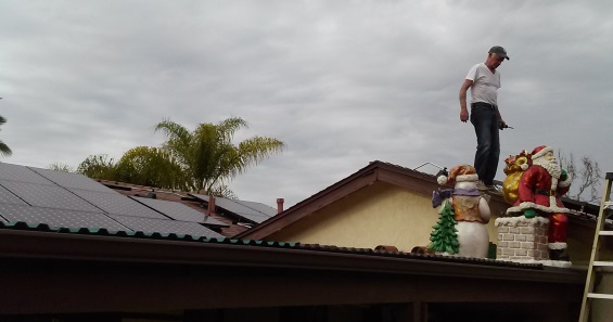 Solar Panels Power Christmas Lights